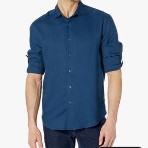 Cubavera Mens Travel Select Regular-Fit Linen-Blend Shirt 2xL New Long Sleeve